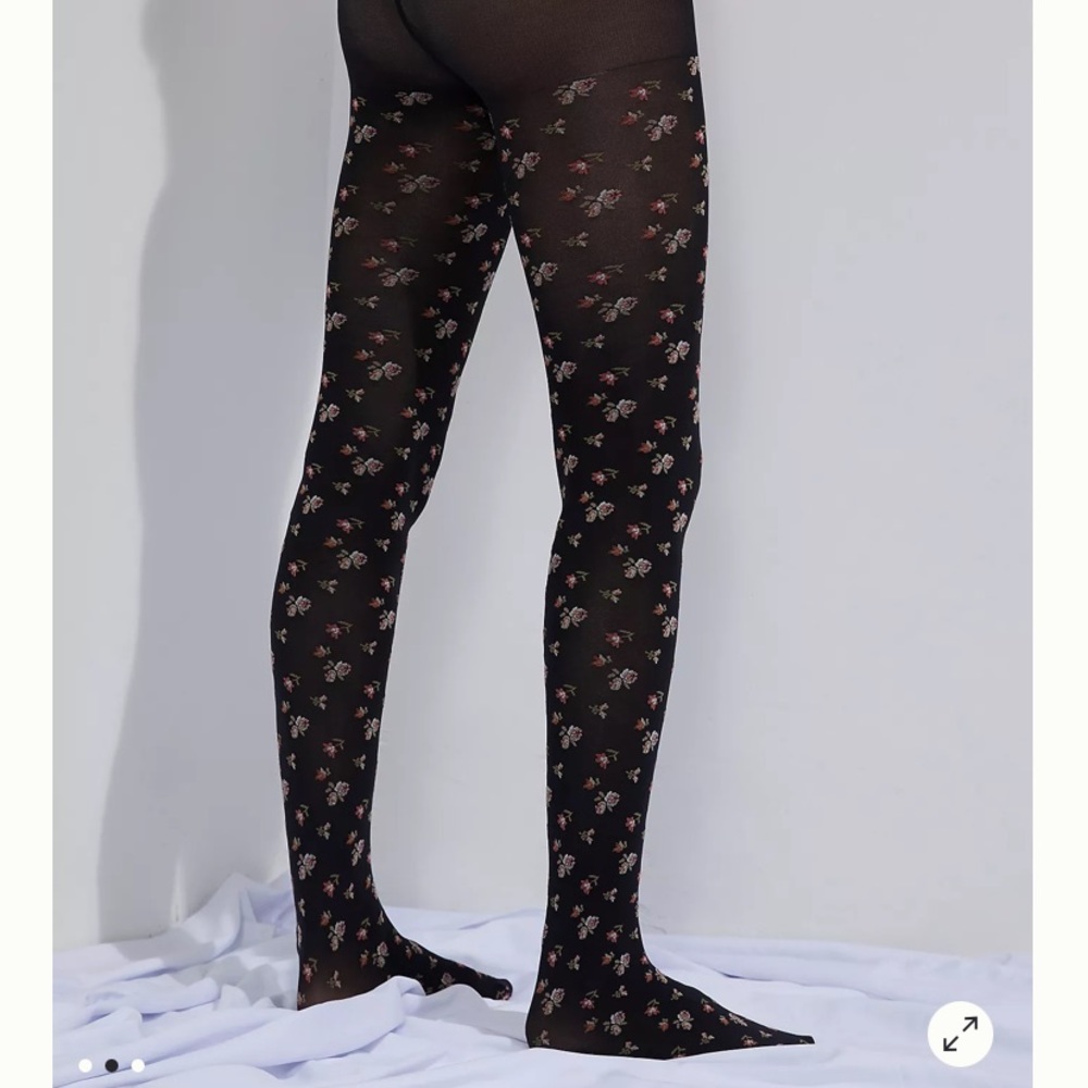 Anthropologie Hansel Basel Floral Opaque Tights - Picture 14 of 14